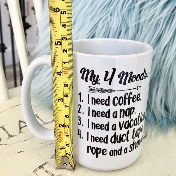 FUNNY‎ Mug, Large, 15 oz, My 4 Moods, Coffee Mug, Cup, New Without Tags - Picture 7 of 8
